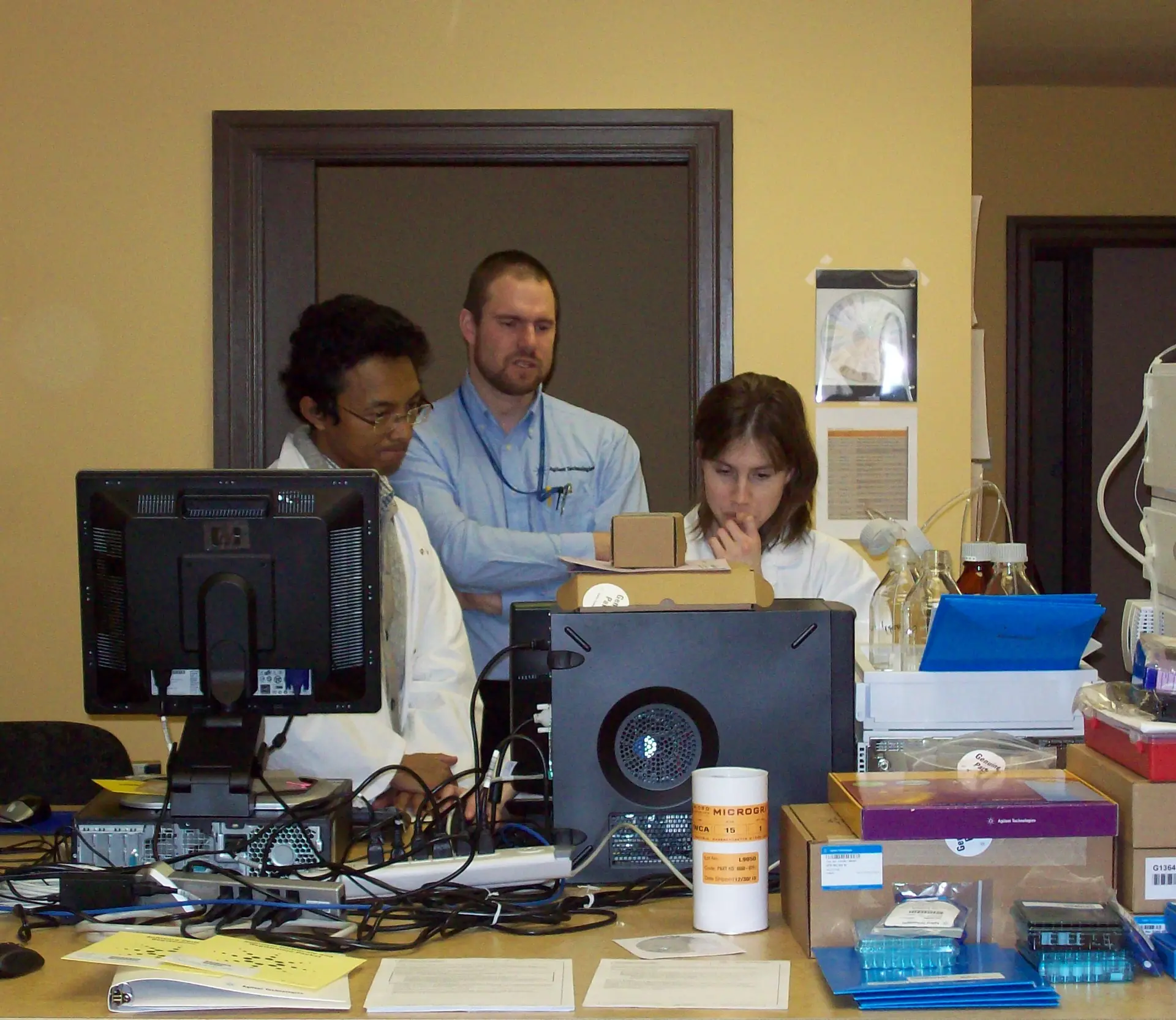Kefiplant's early laboratory team analyzing fermentation samples
