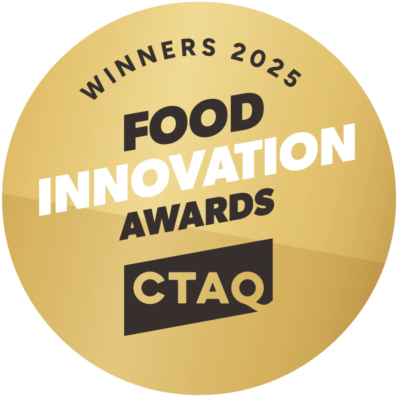 Official CTAQ Food Innovation Awards 2025 winner badge